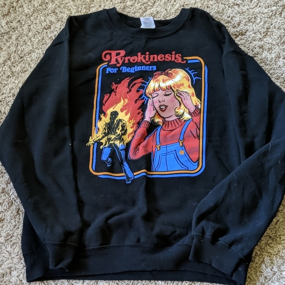 Black crew neck sweatshirt